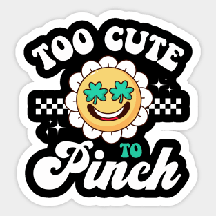 Too Cute To Pinch St Patrick Day Retro Clover Shamrock Boy Sticker